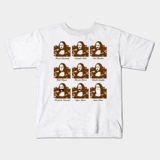 Mona Lisa Moustache Kids T-Shirt